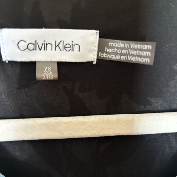 Calvin Klein Top Womens 2X Multicolor Floral Print Flowy Blouse Ladies - Picture 7 of 9